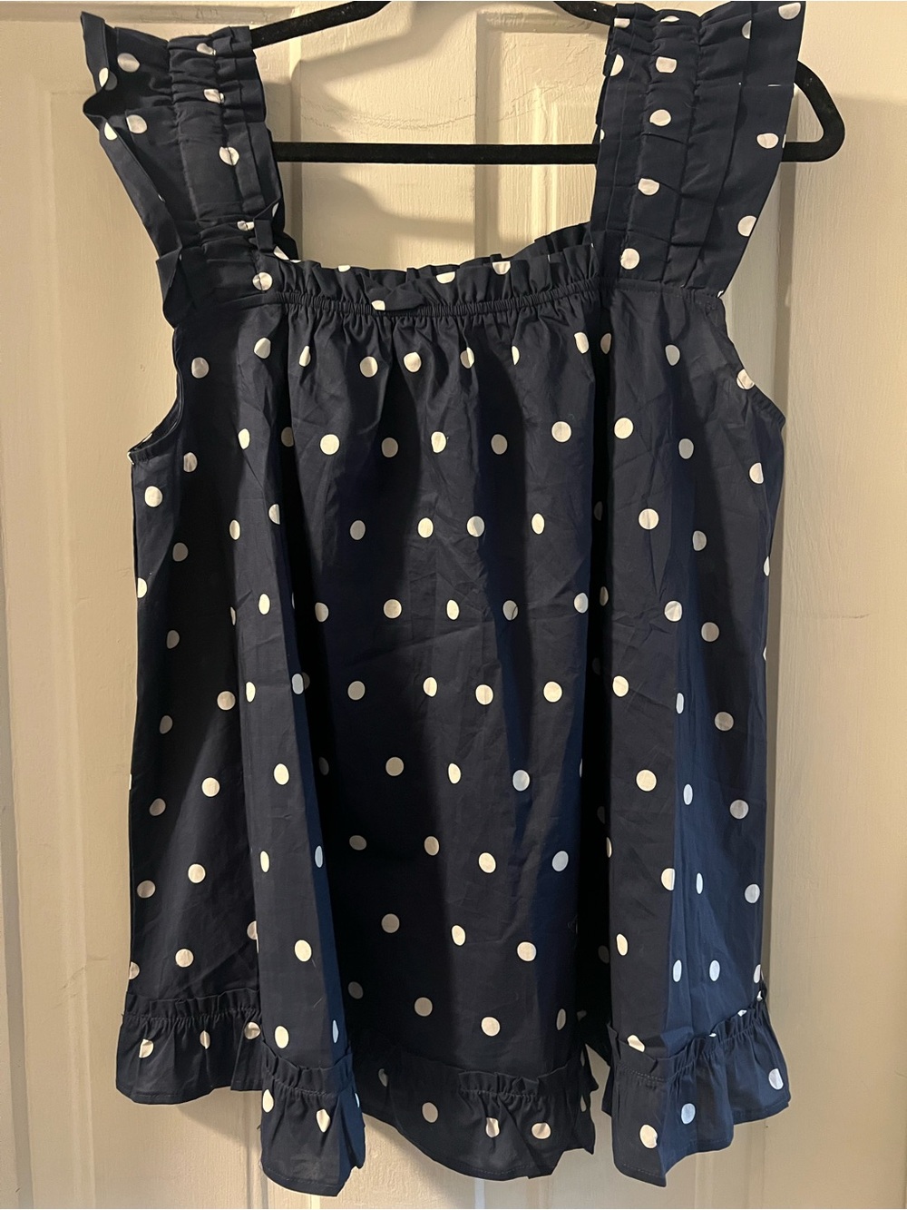 Peach Love California Navy Polka Dot Ruffle Two-Piece Set - Picture 4 of 6